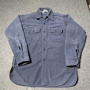 VTG 80s Woolrich Chamois Shirt Mens L Faded Distressed Heavy Flannel USA Made